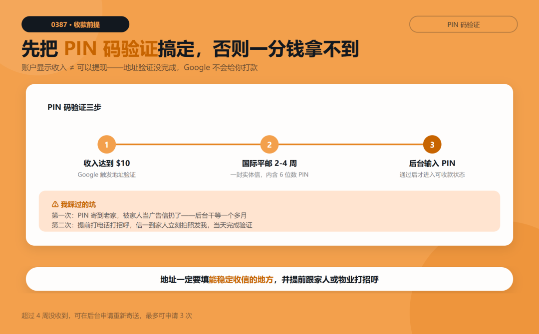 AdSense 后台与 PIN 验证