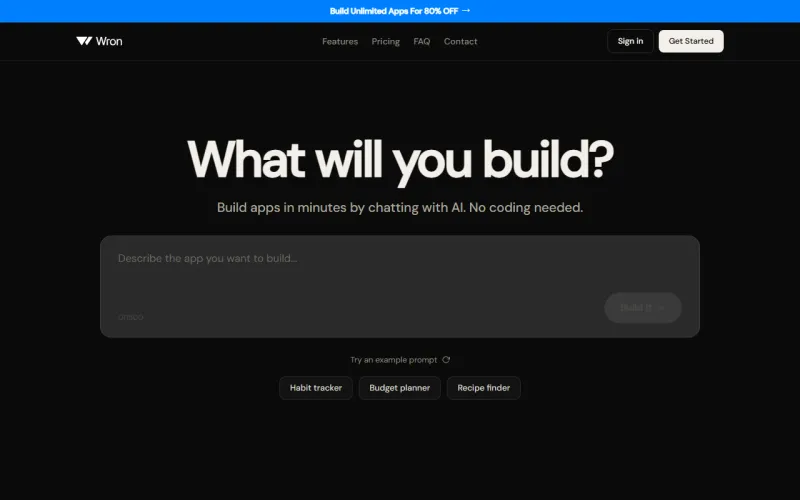 Wron.ai 官网:Build native mobile apps by chatting